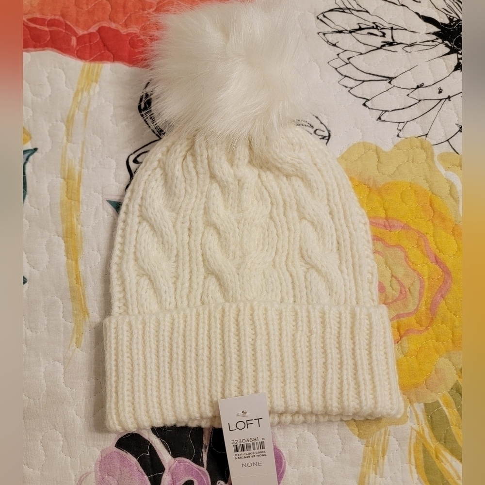 NWT Loft Pompom Hat
